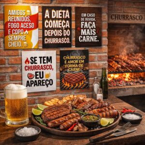 Kit Placas Decorativas Cantinho do Churrasco 1