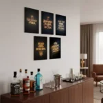 Kit Barzinho All Black 5 Placas Decorativas Para Bares Estabelecimentos Área Gourmet Presente Bebidas-4