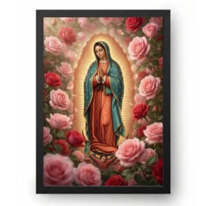 Quadro Nossa Senhora de Guadalupe Com Rosas