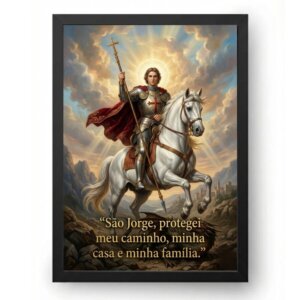 Quadro São Jorge Rogai Oração Proteção