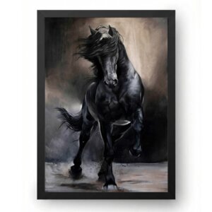 Quadro Cavalo Preto Raça