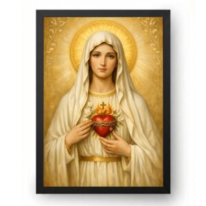 Quadro Nossa Senhora de Fátima Sagrado Coração