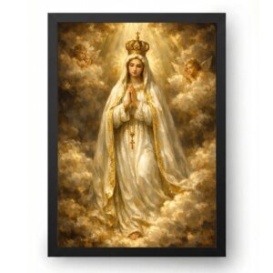 Quadro Nossa Senhora de Fátima Celestial Amarelado