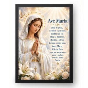 Quadro Ave Maria Nossa Senhora Clássica Celestial