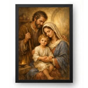 Quadro De José Maria e Jesus Criança Católico