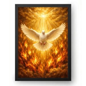 Quadro Espírito Santo Com Línguas De Fogo