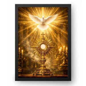 Quadro Espírito Santo Com Simbolismo Eucarístico