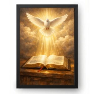 Quadro Espírito Santo Sobre A Bíblia Aberta