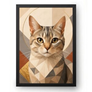 Quadro Gato Geométrico Elegante