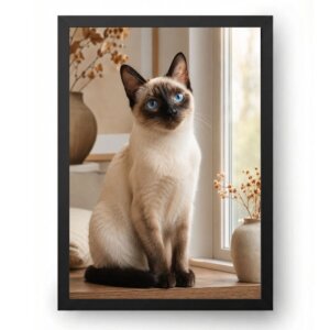 Quadro Gato Siamês Olhar Azul