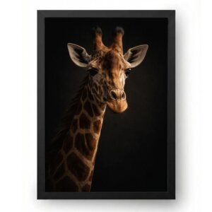 Quadro Girafa Luxuosa em Fundo Escuro