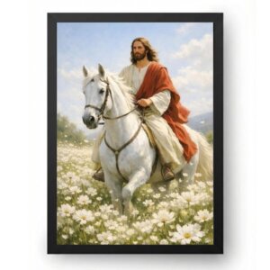Quadro Jesus Com Cavalo no Jardim Religioso