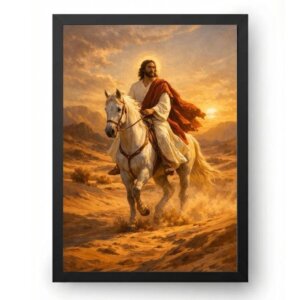 Quadro Jesus Com Cavalo No Deserto