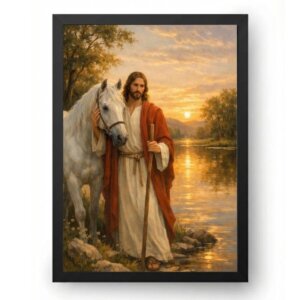 Quadro Jesus Com Cavalo No Lago