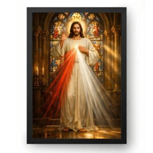 Quadro Jesus Misericordioso Com Vitral