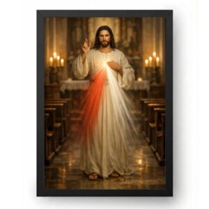 Quadro Jesus Misericordioso No Silêncio da Capela