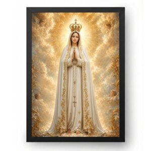 Quadro Nossa Senhora De Fátima Barroca Dourada