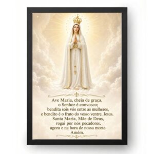 Quadro Nossa Senhora De Fátima Com Oração Ave Maria