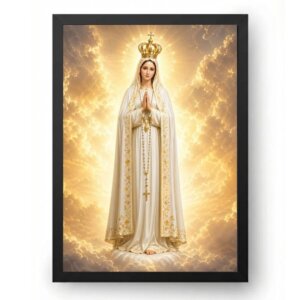Quadro Nossa Senhora De Fátima Coroa Dourada