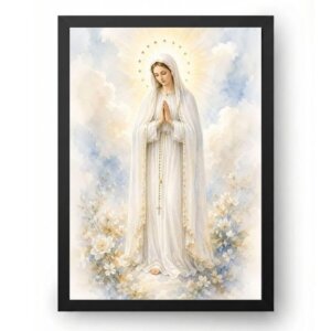 Quadro Nossa Senhora De Fátima Em Aquarela Delicada