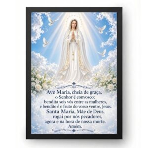 Quadro Oração Ave Maria Nossa Senhora Celestial