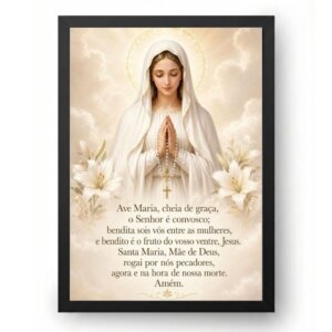 Quadro Oração Ave Maria Minimalista Elegante