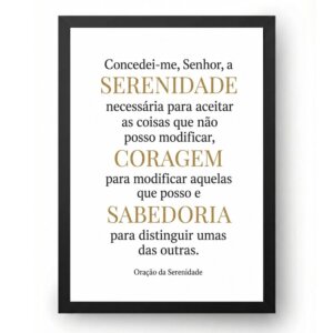 Quadro Oração da Serenidade Coragem e Sabedoria