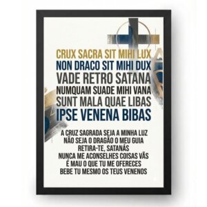 Quadro Oração de São Bento A Cruz Sagrada Latim