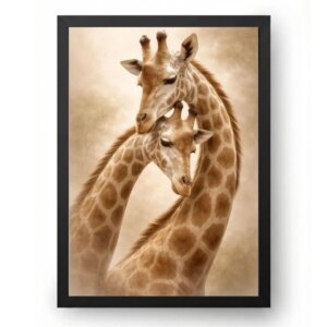Quadro Par Elegante de Girafas