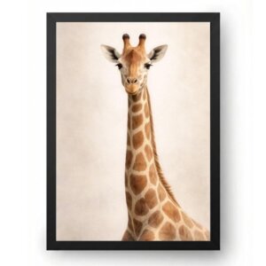 Quadro Girafa Pescoço Minimalista