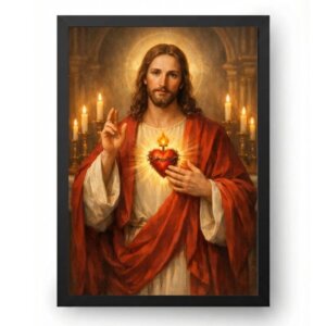 Quadro Sagrado Coração de Jesus no Altar Sagrado