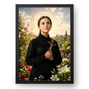 Quadro Santa Gemma Galgani no Jardim