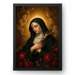 Quadro Santa Rita de Cássia Estilo Sacro Barroco