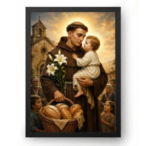 Quadro Santo Antônio Com Cesto de Pães