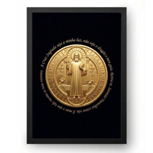Quadro São Bento Medalha Da Cruz Sagrada