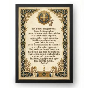 Quadro São Bento Oração da Água Benta