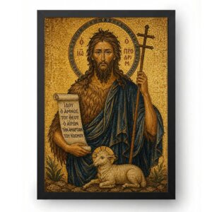 Quadro São João Batista em Mosaico Bizantino