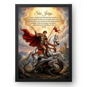 Quadro São Jorge Com Oração Poderosa