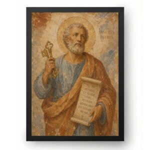 Quadro São Pedro Estilo Afresco Antigo