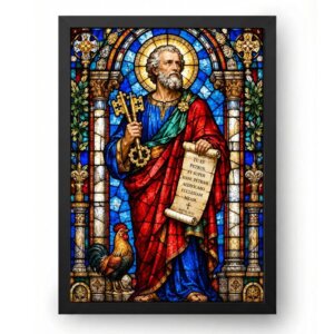 Quadro São Pedro em Vitral de Igreja