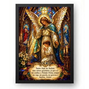 Oração do Anjo da Guarda Estilo Vitral