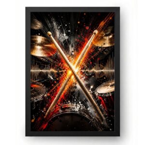 Quadro Bateria Explosão de Baquetas