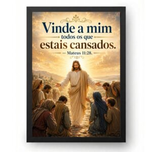 Quadro Católico Mateus 11:28 — Vinde a Mim