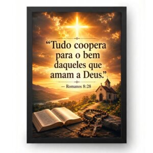 Quadro Católico Romanos 8:28 — Tudo Coopera para o Bem