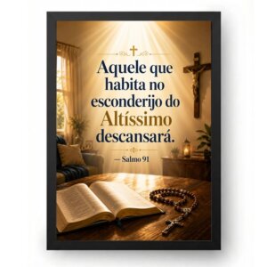 Quadro Católico Salmo 91 — Aquele que Habita no Esconderijo