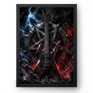 Quadro Guitarra Heavy Metal Dark