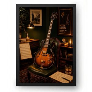 Quadro Guitarra Jazz Sofisticada