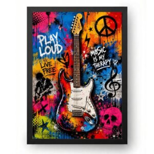 Quadro Guitarra Urbana Street Art