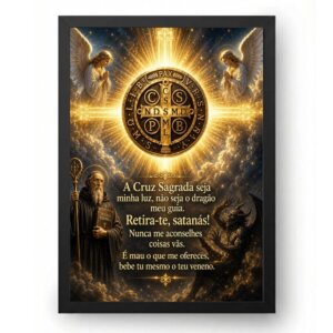 Quadro Medalha de São Bento Luz Celestial