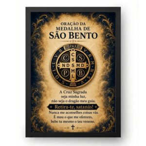 Quadro São Bento Proteção Divina Medalha